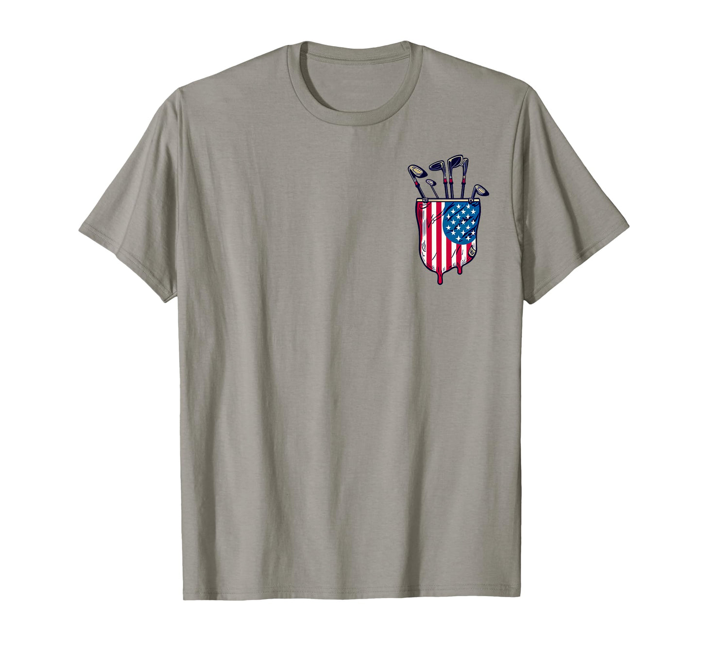 Funny Patriotic Golf Pocket USA America Flag 4th of July Dad T-Shirt