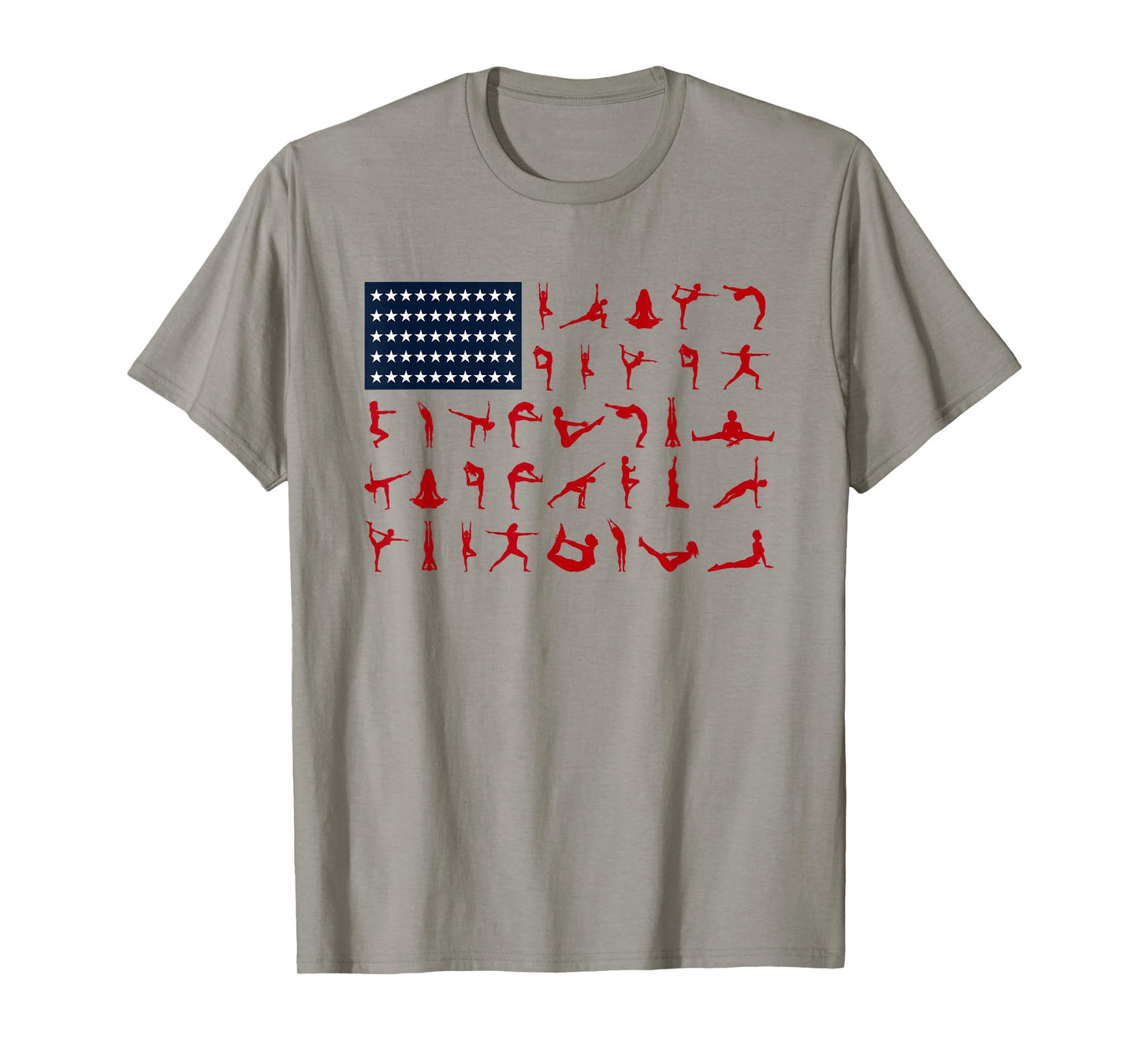 Yoga Pilates Poses American Flag 4th Of July Independence Women Men T-Shirt