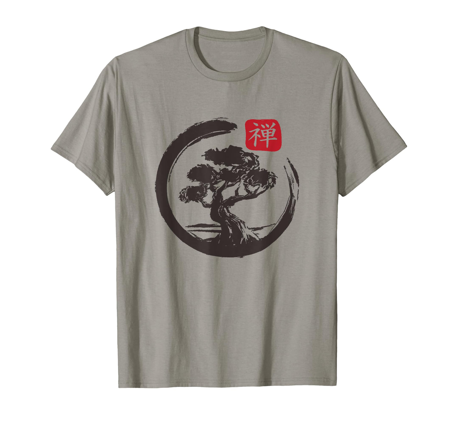 Bonsai Tree In Japanese Zen Buddhist Spiritual nature T-Shirt