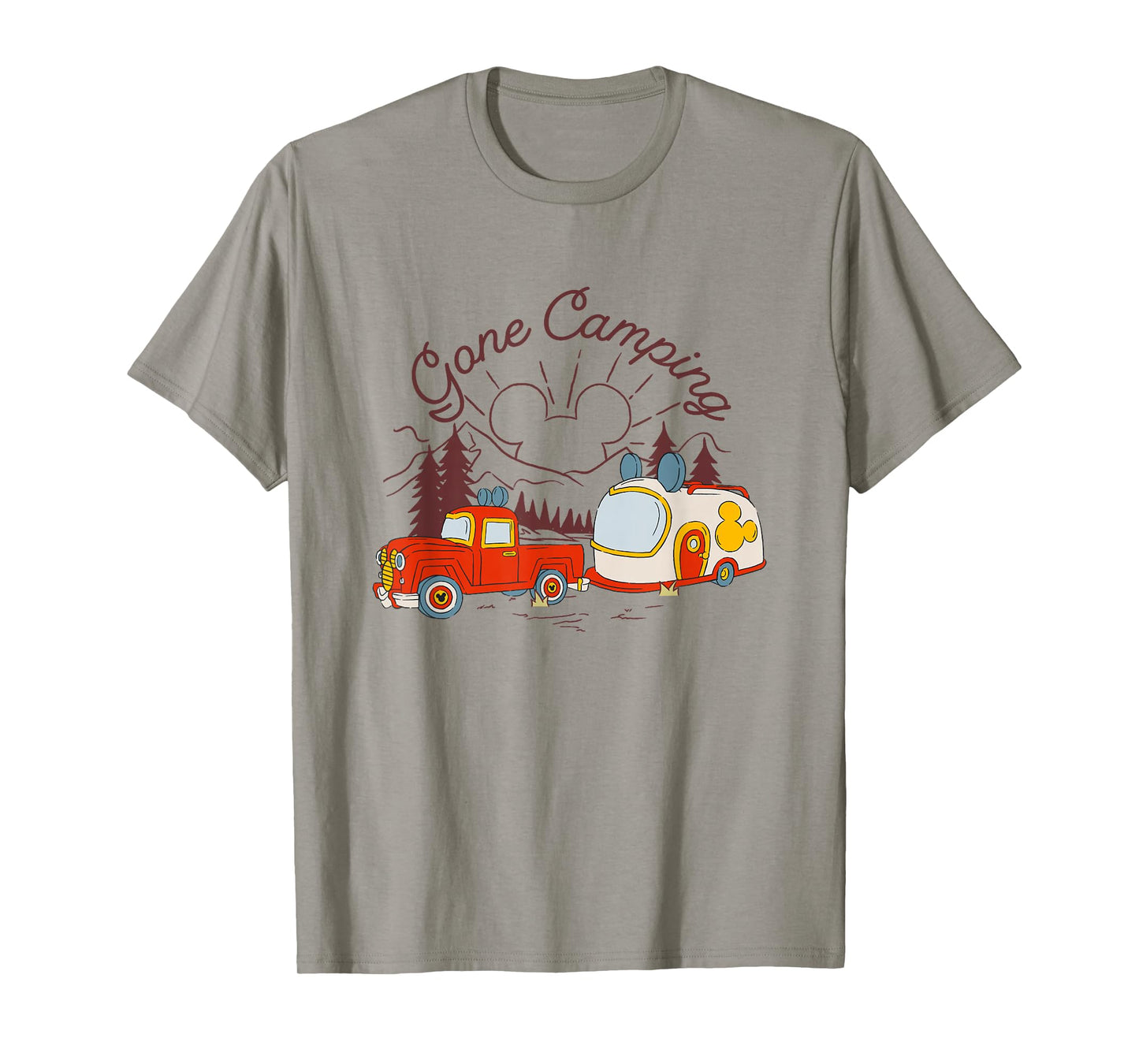 Disney Mickey And Friends Gone Camping Retro Trailer T-Shirt