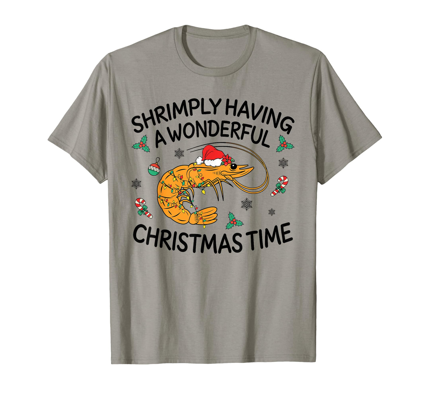 Shrimply Having A Wonderful Christmas Time Funny Xmas T-Shirt