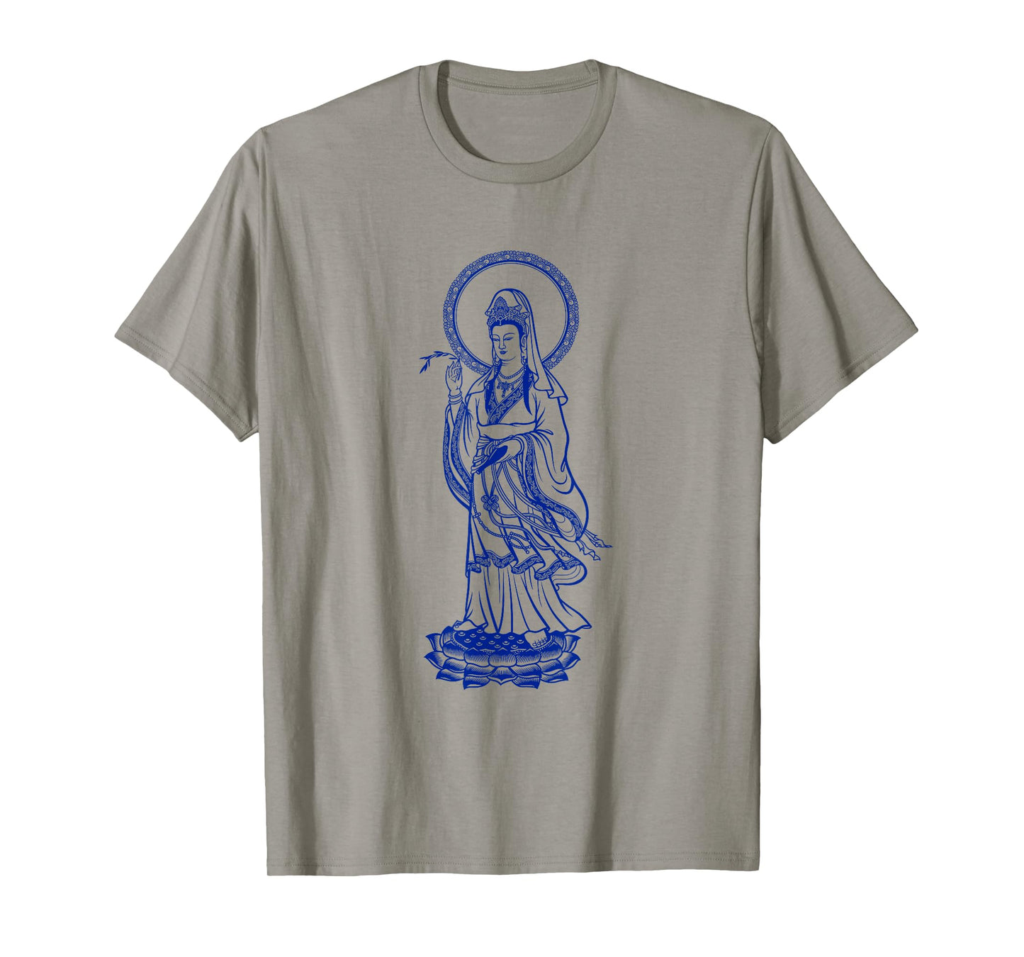 Mens Buddha Quan Yin Shirts In Blue Ink For Adult and Youth 3XL Lemon