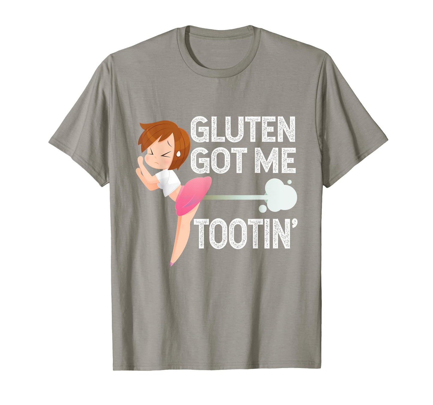 GLUTEN GOT ME TOOTIN' Funny Gluten Diet Gassy Fart T-Shirt T-Shirt