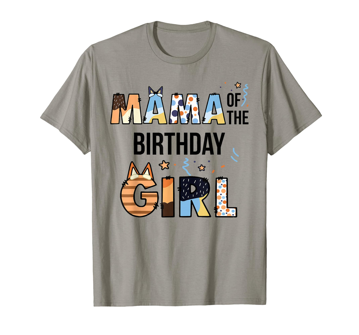 Mama Of The Birthday Girl Party Blue Dog Lover Matching T-Shirt