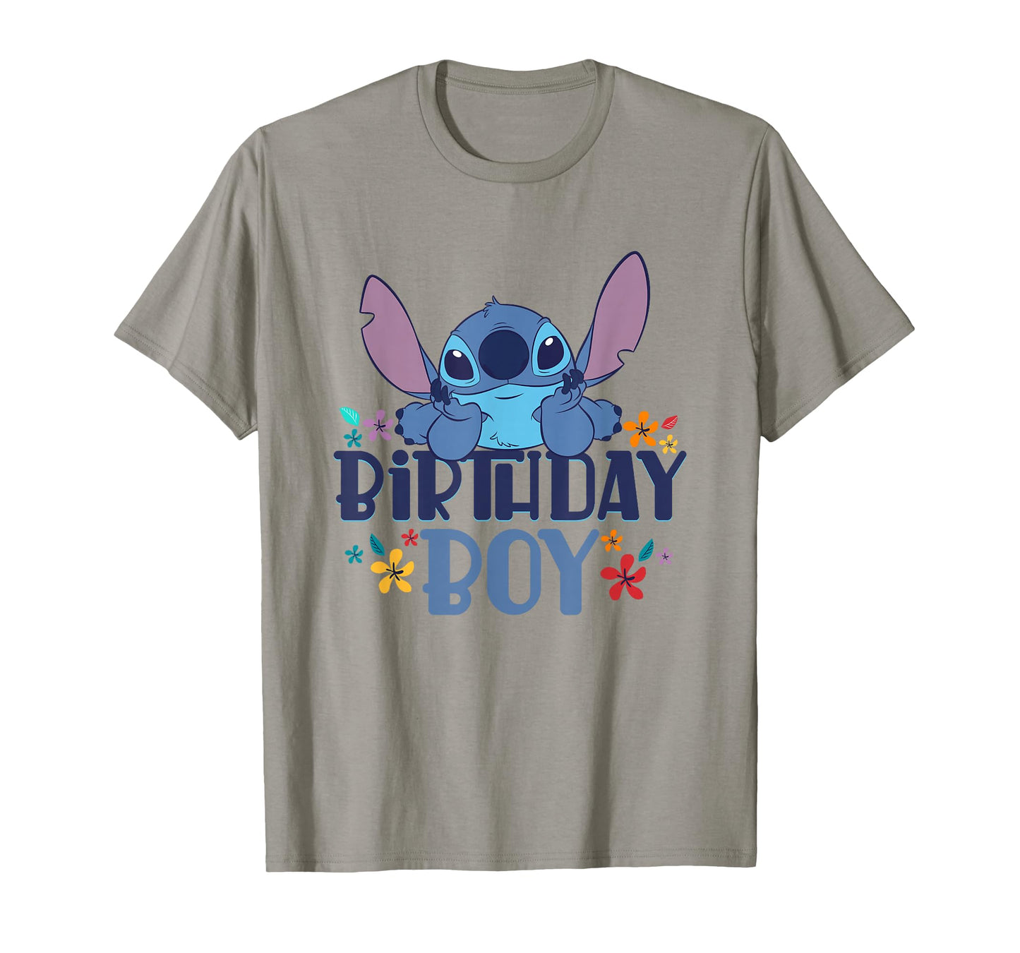Disney Lilo & Stitch Birthday Boy Happy Stitch Floral Logo T-Shirt