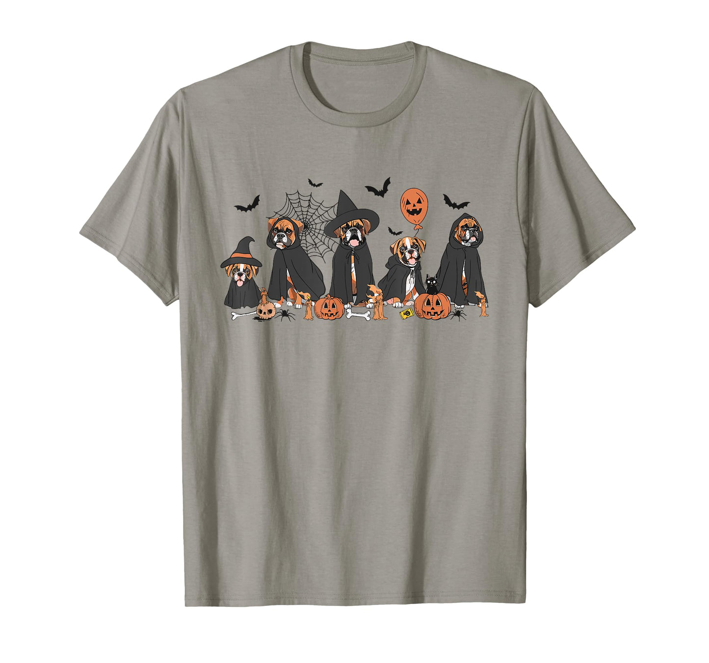 Five Witch Boxer Dog Halloween Boxer Dog Spooky Season Women T-Shirt