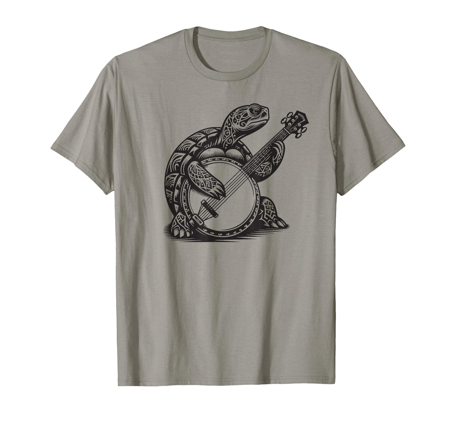 Turtle Playing Banjo Tribal Art Music Festival Zen T-Shirt