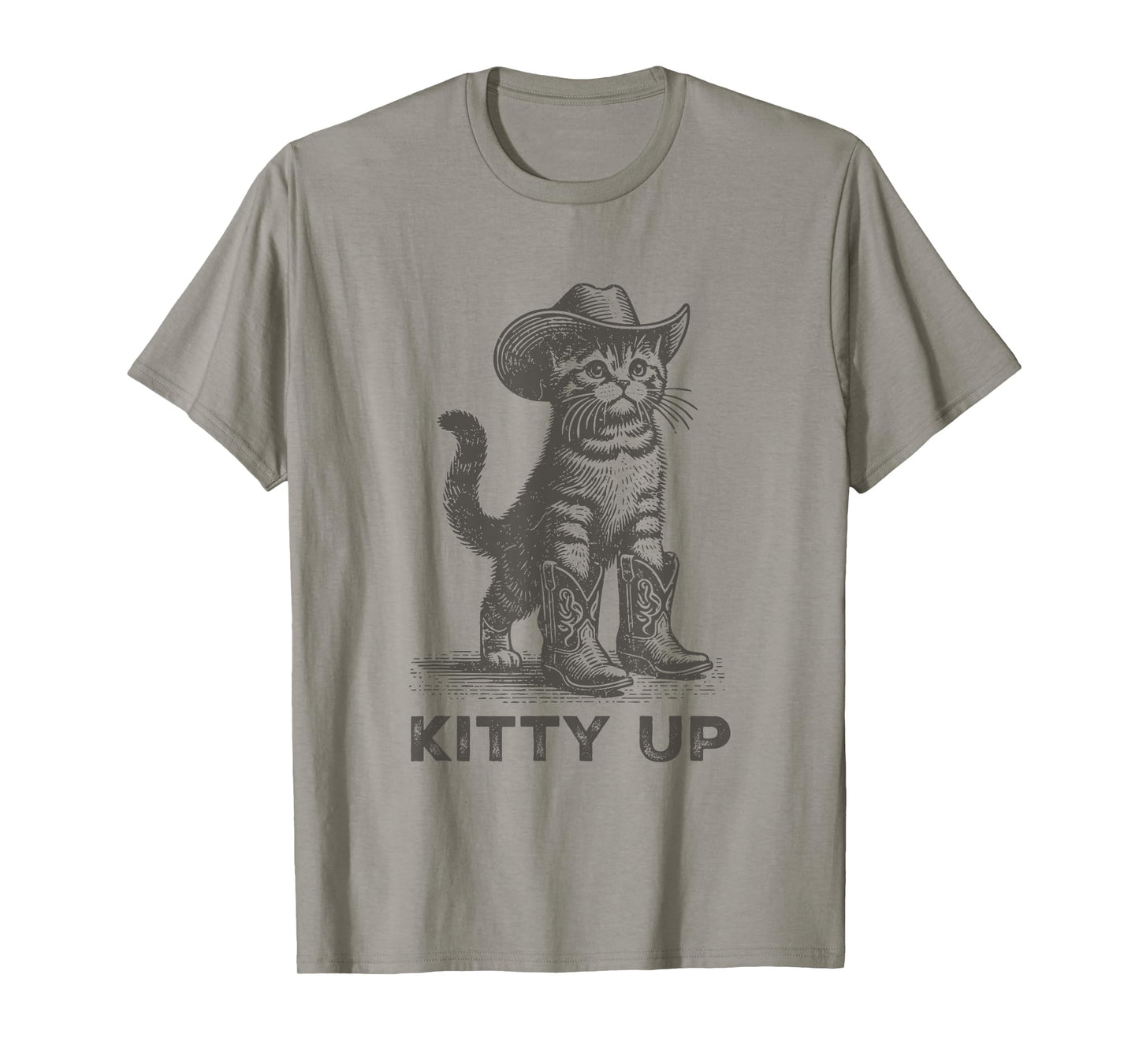 Kitty Up Vintage Country Music Cat Lover Funny Cowboy Cat T-Shirt