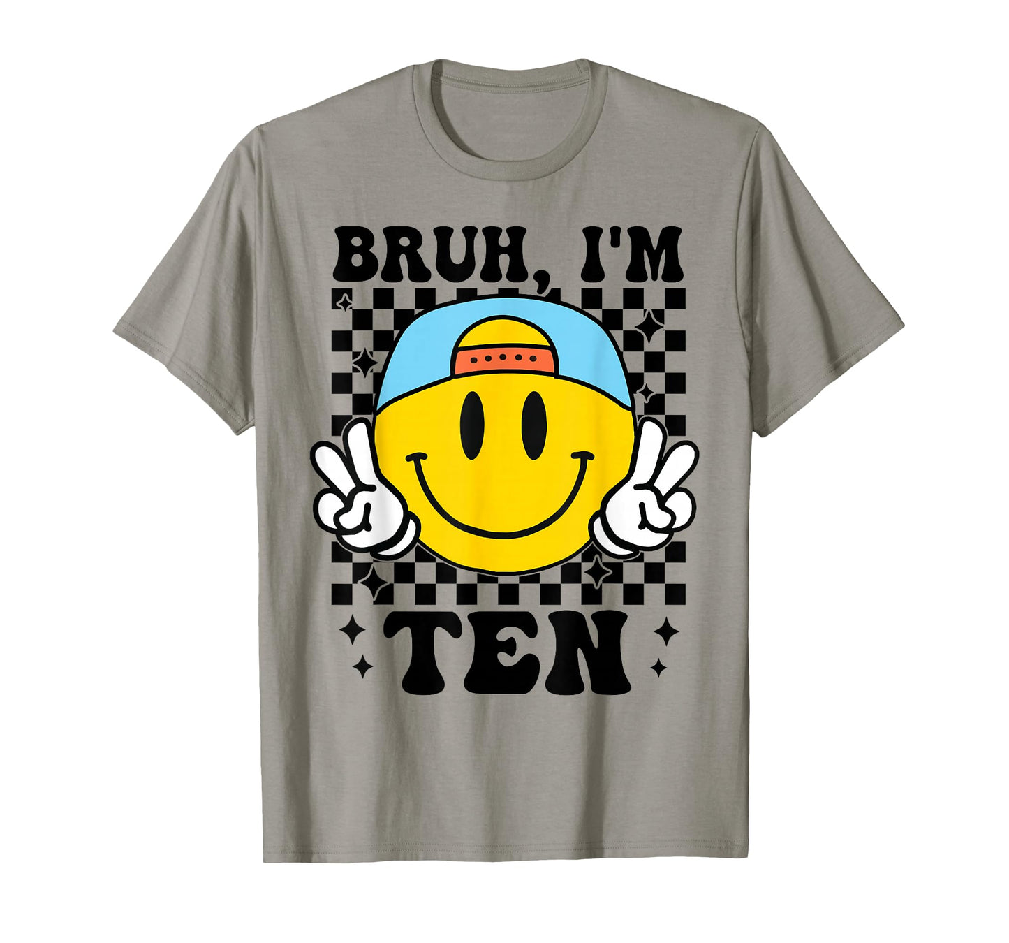 Bruh I'm Ten 10 10th Birthday Groovy Boys Girls 10 Years Old T-Shirt