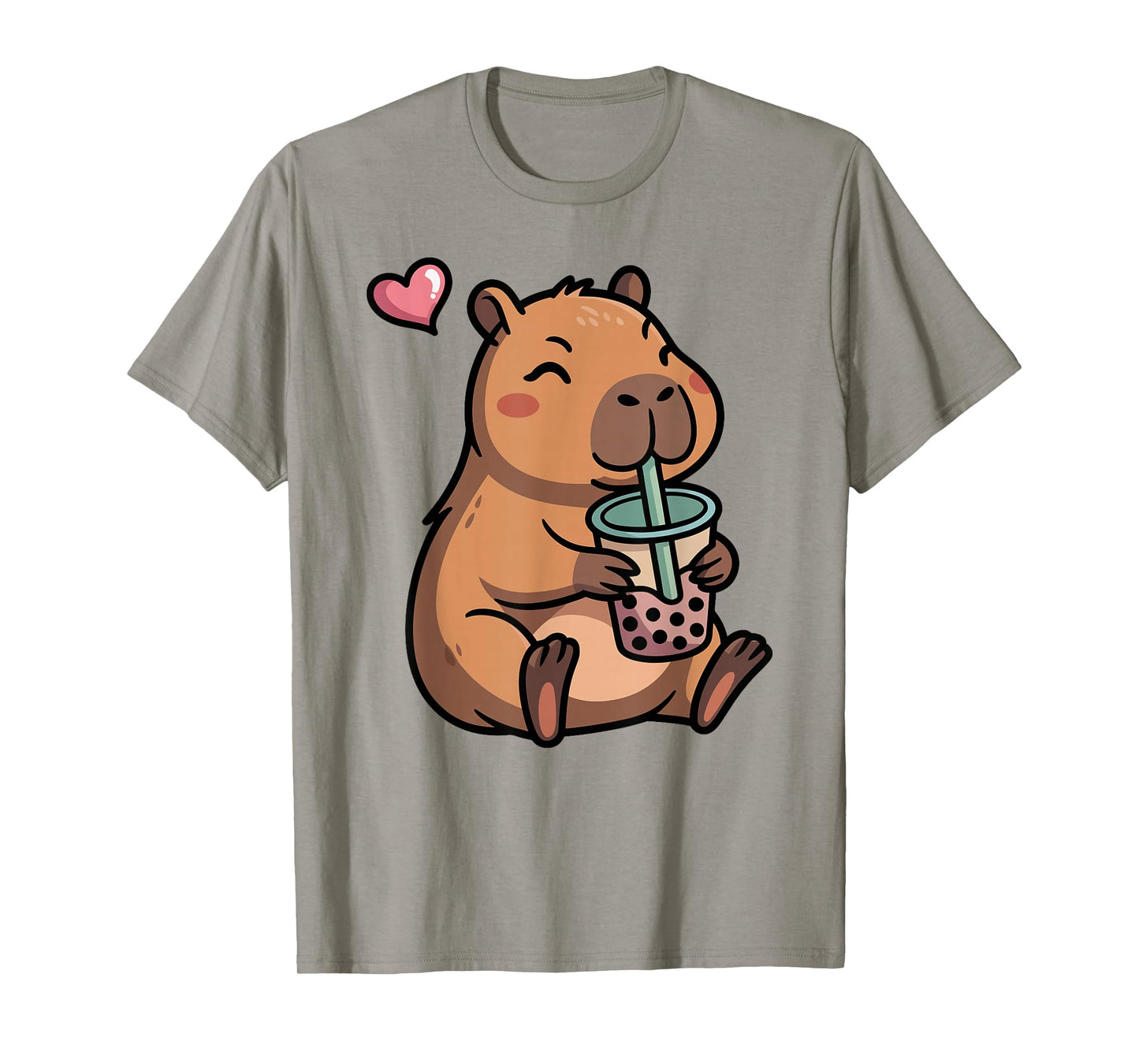 Cute Capybara Boba Bubble Tea Kawaii Capybara Girls Kids T-Shirt