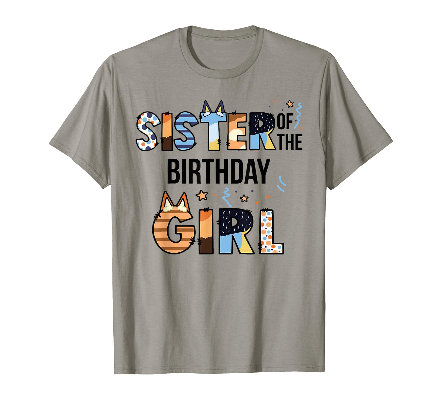 Sister Of The Birthday Girl Party Blue Dog Lover Matching T-Shirt