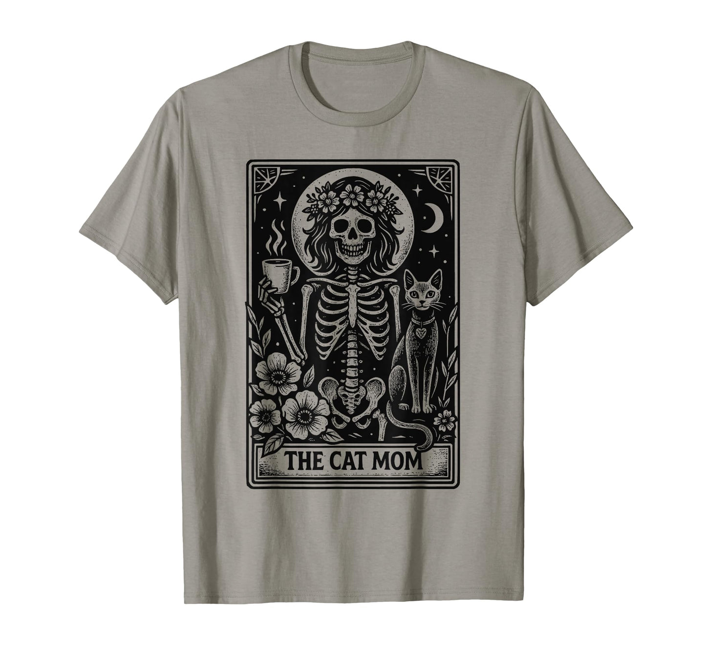 The Cat Mom Tarot Skeleton Funny Cat Lover Mother’s Day T-Sh T-Shirt for Men Women