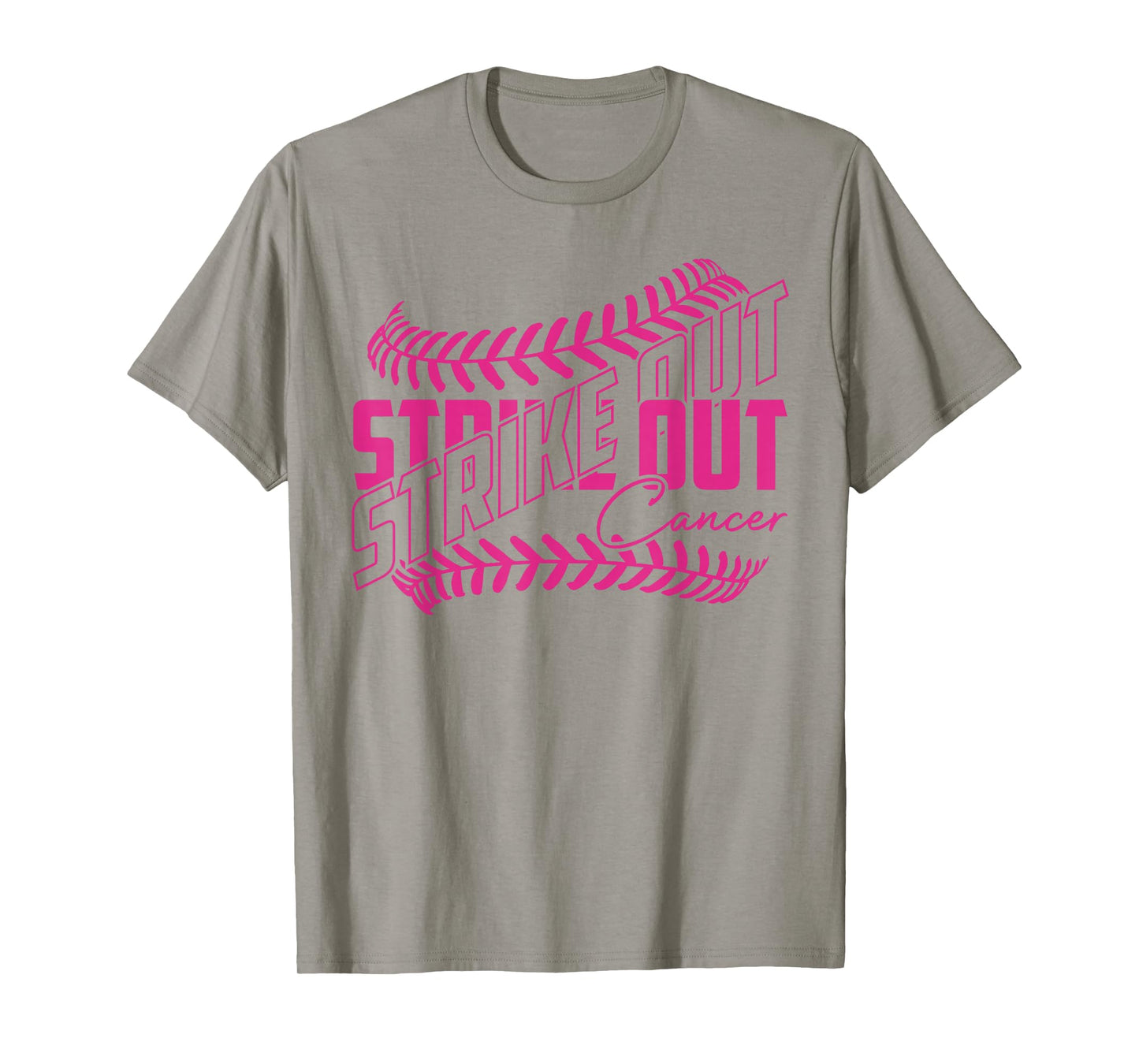 Strike Out Cancer Baseball Softball Breast Cancer Awareness T-Shirt