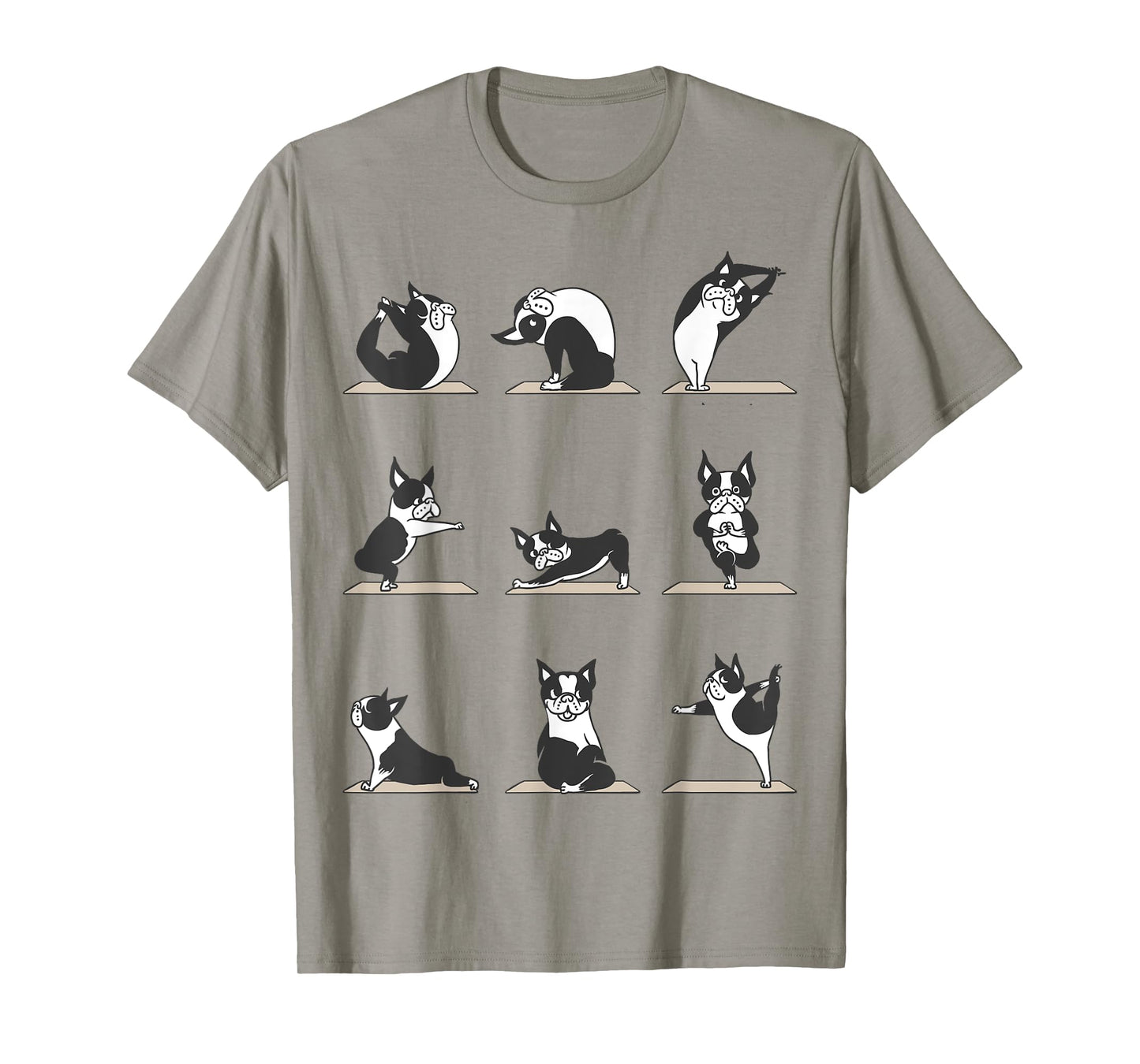 Boston Terriers Yoga Asana Pose Meditation Funny T-Shirt T-Shirt