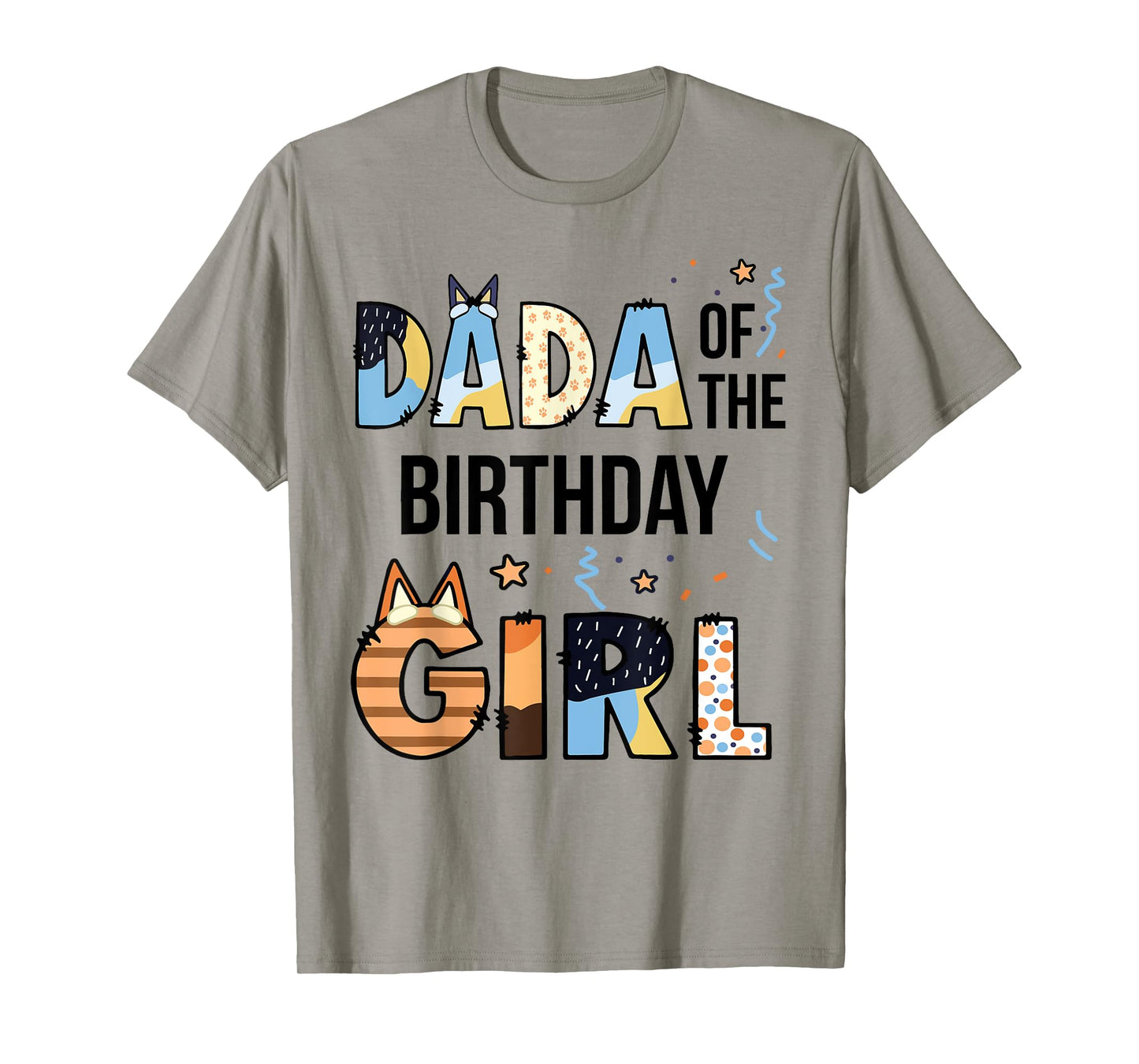 Dada Of The Birthday Girl Party Blue Dog Lover Matching T-Shirt
