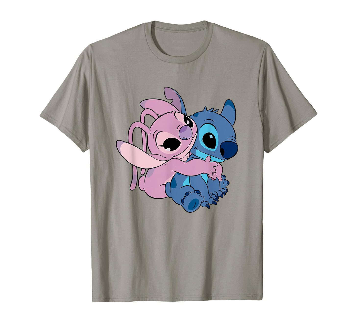 Disney Lilo & Stitch Cute Angel & Stitch Hugging Chest Logo T-Shirt