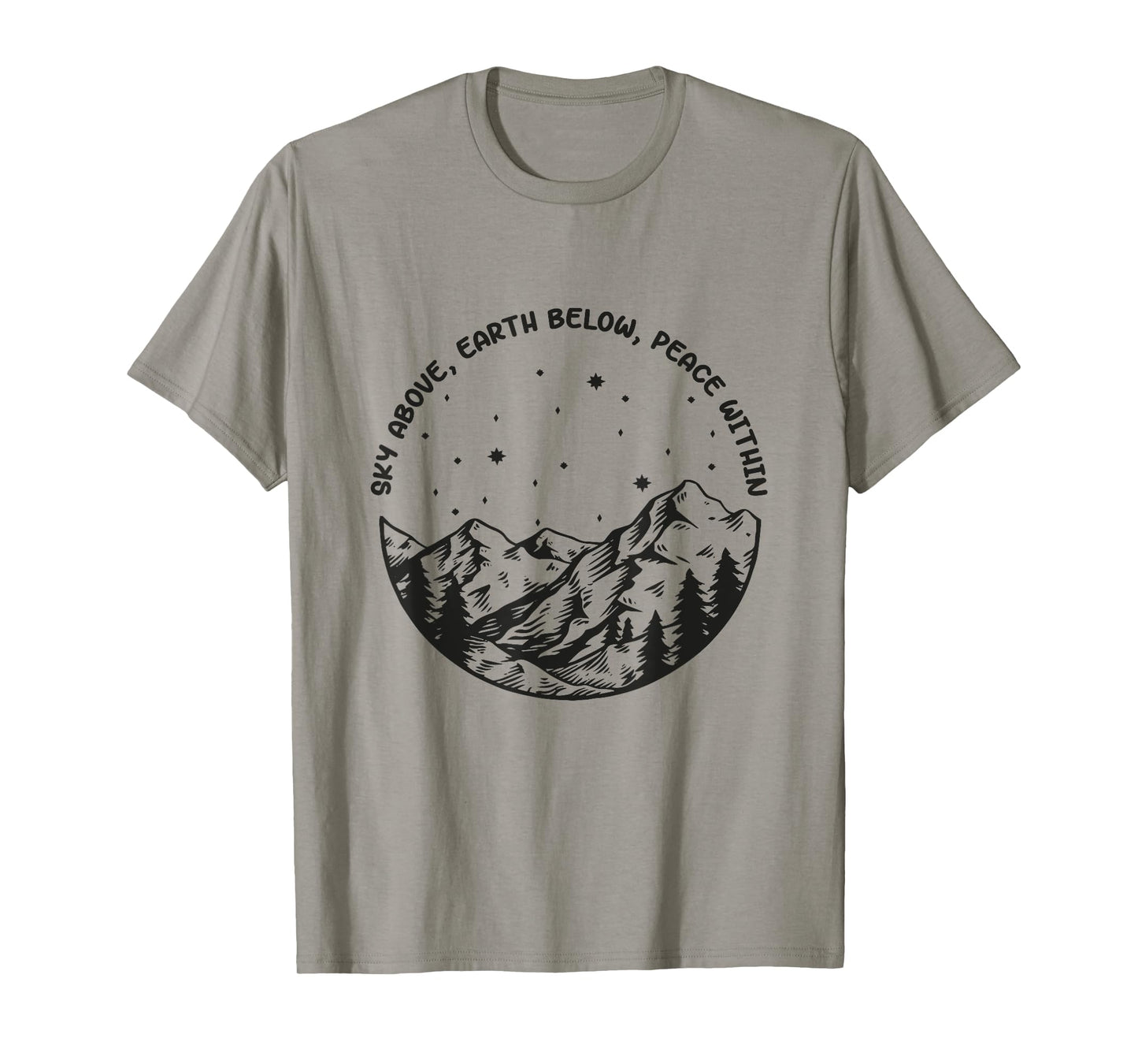 Sky Above Earth Below Peace Within Yoga Meditation T-Shirt
