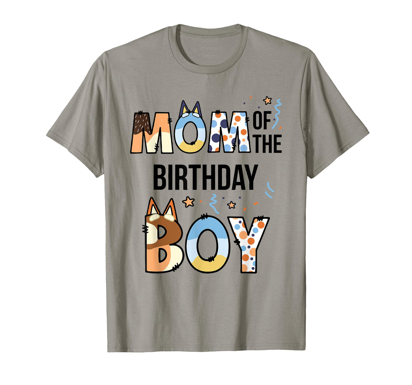 Mom Of The Birthday Boy Party Blue Dog Lover Matching T-Shirt