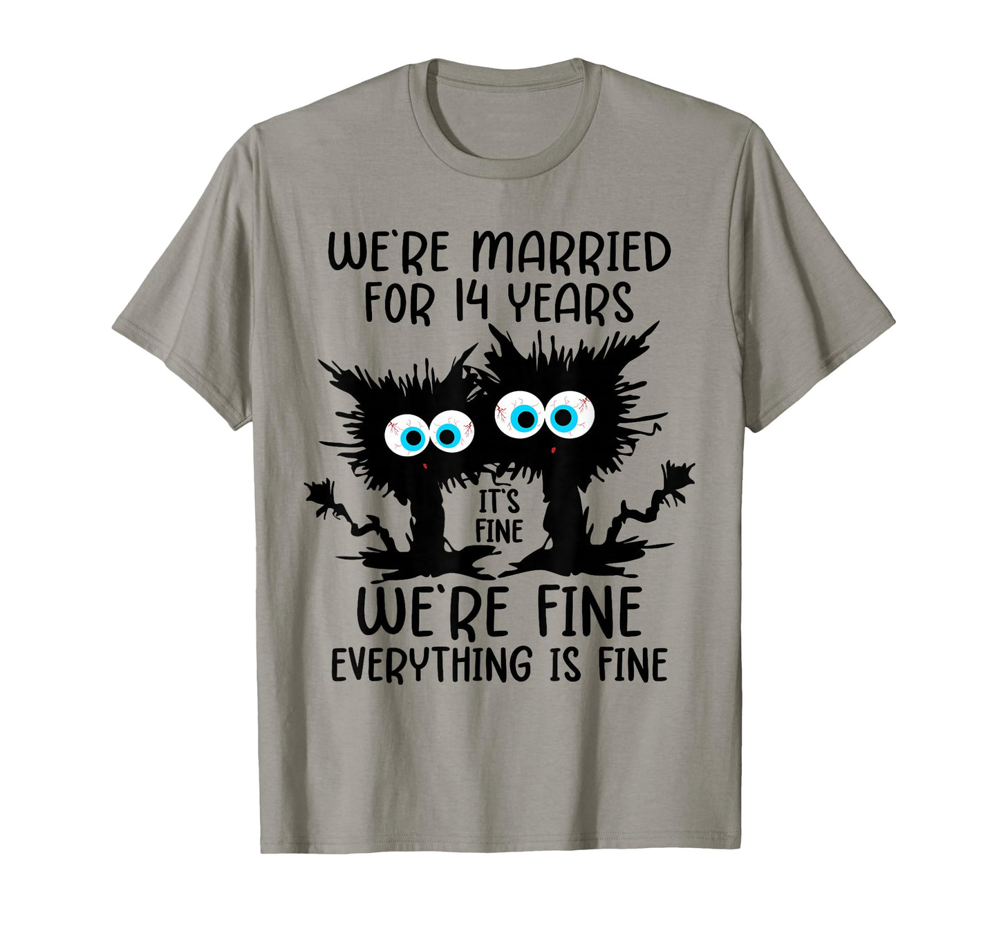 Ivory Wedding We're Married For 14 Years T-Shirt