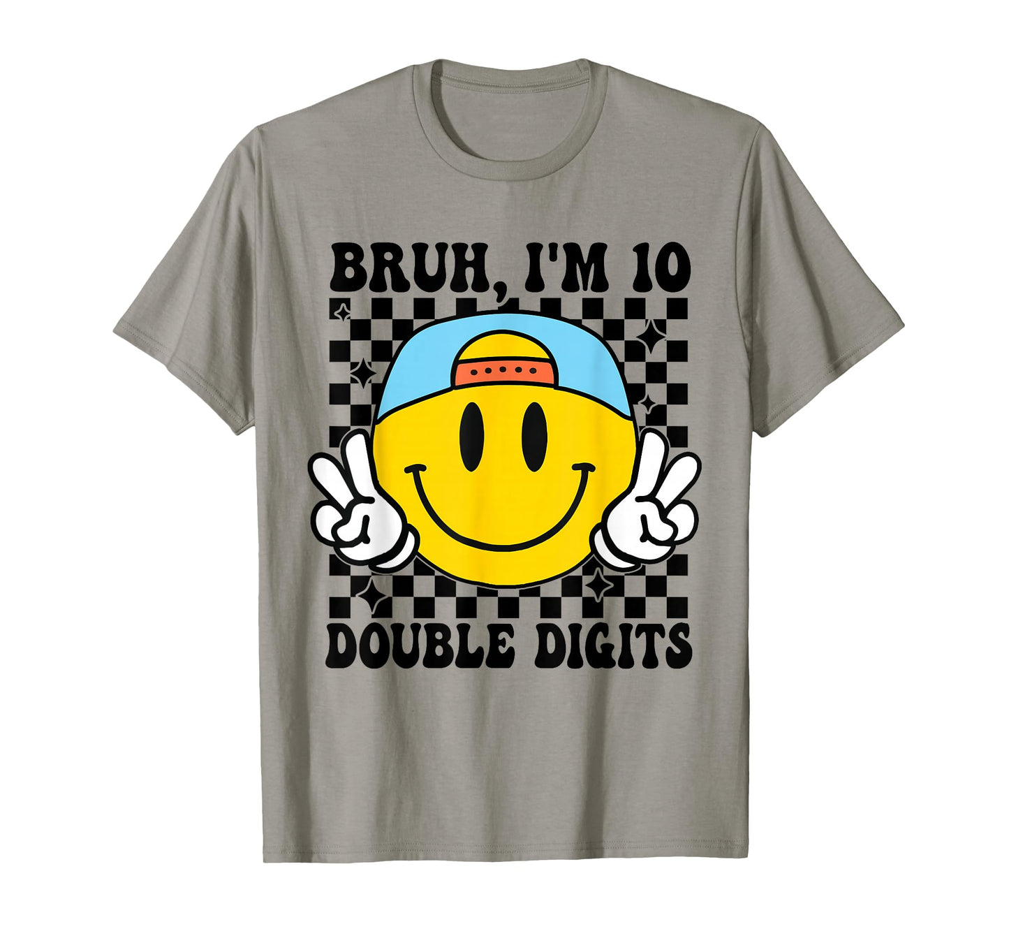 10 Years Old Birthday Bruh I'm Double Digits 10th Birthday T-Shirt