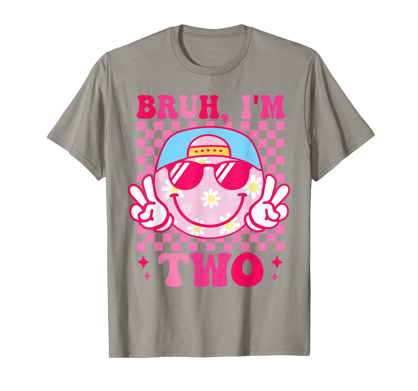 Bruh I'm Two 2 2nd Birthday Groovy Girls 2 Years Old T-Shirt