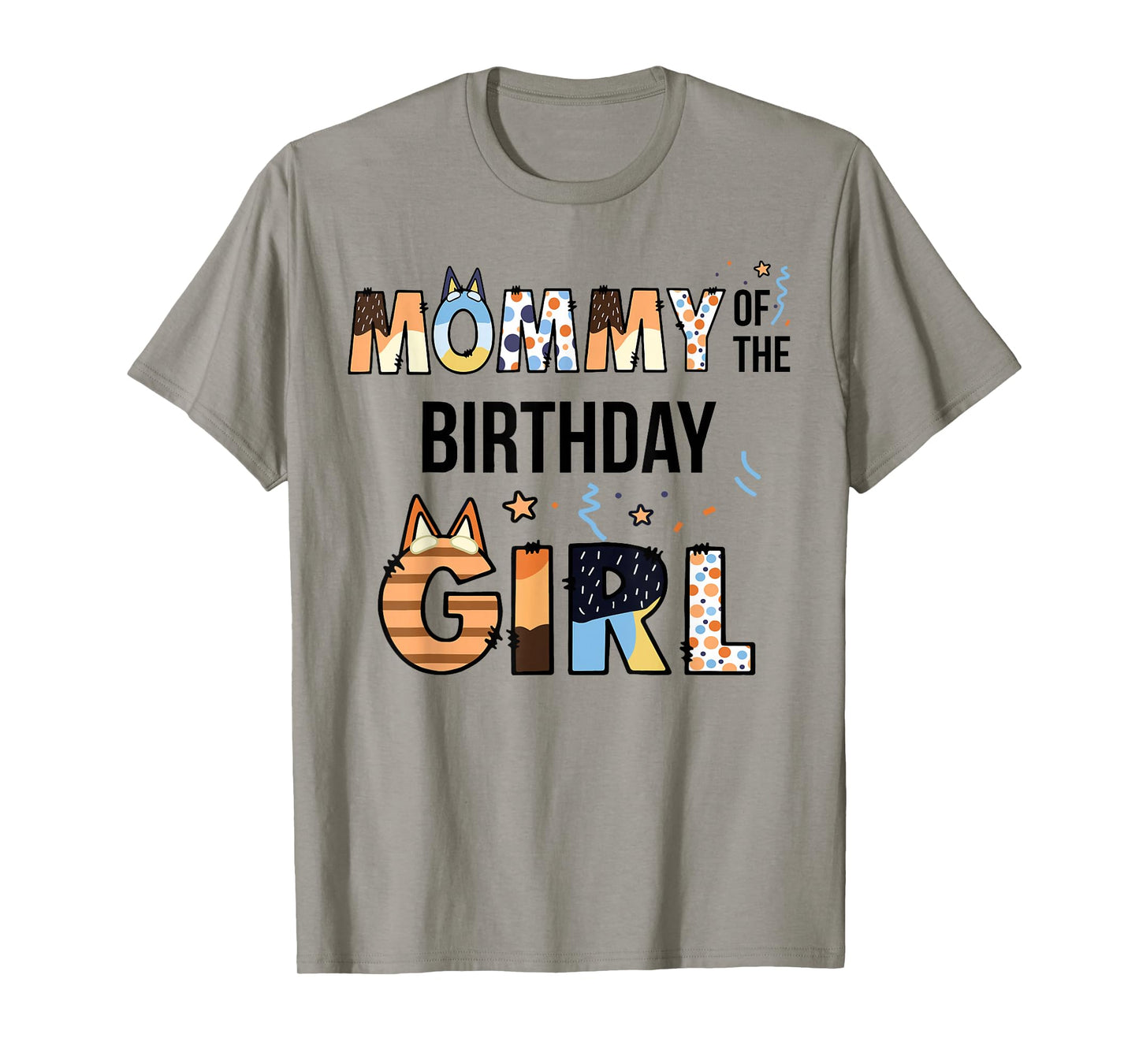 Mommy Of The Birthday Girl Party Blue Dog Lover Matching T-Shirt