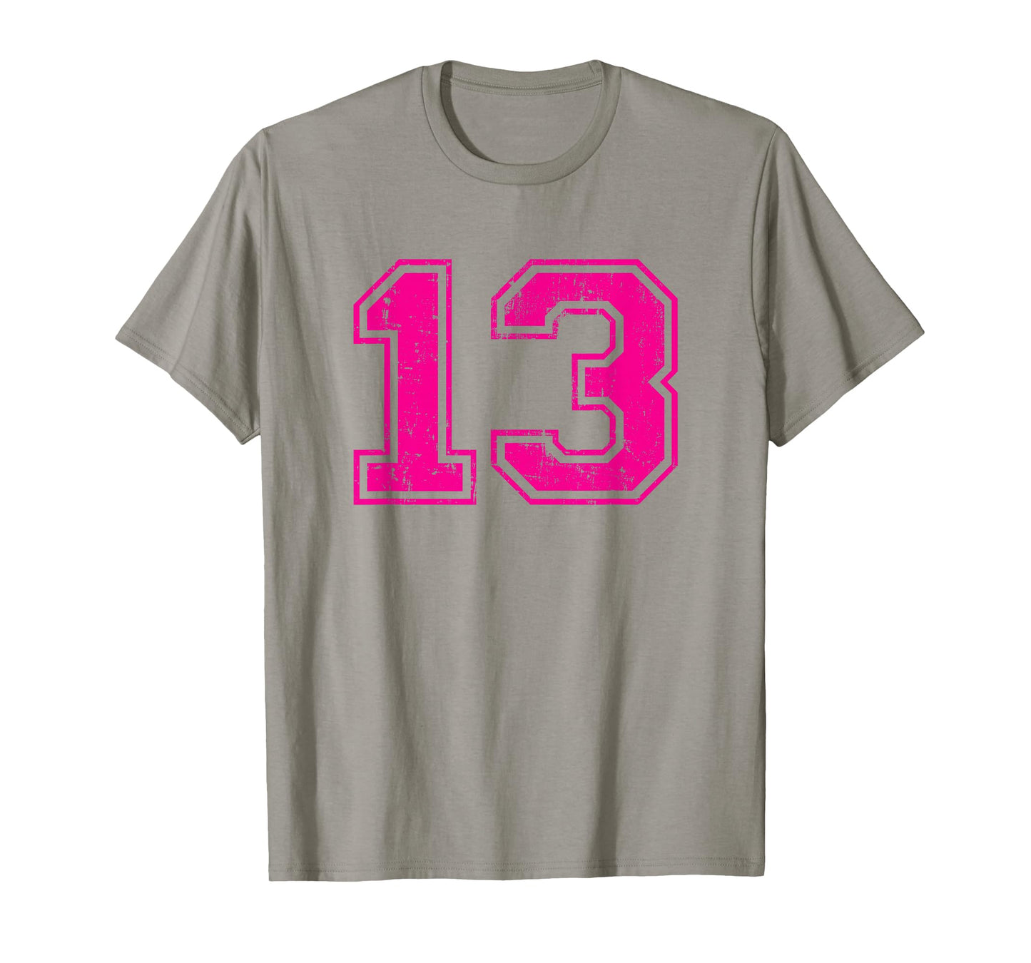 Number 13 Varsity Distressed Vintage Sport Team Player's T-Shirt