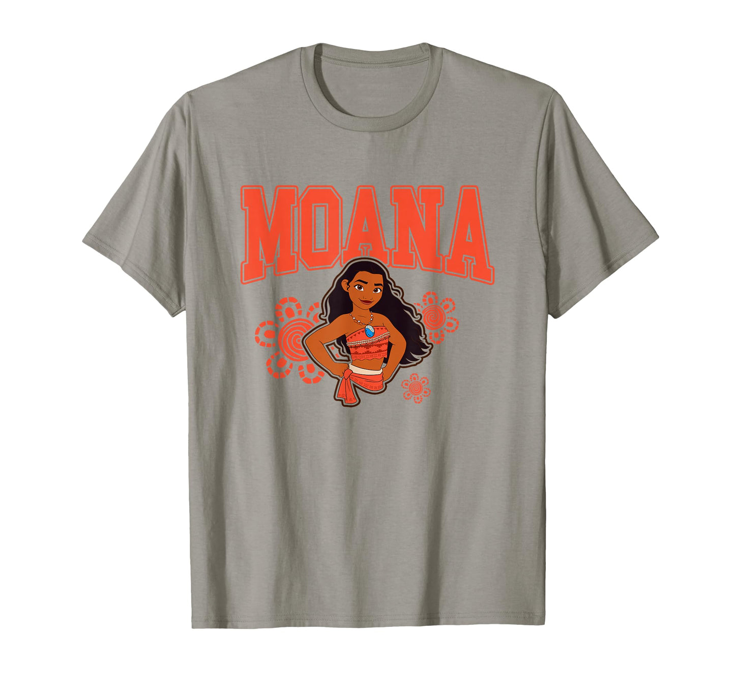 Disney Moana Brave Pose Big Chest Collegiate Chest Text Logo T-Shirt