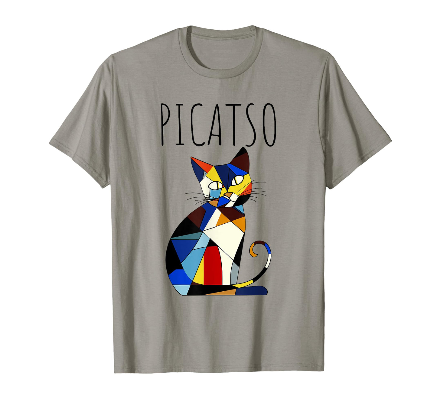 Picatso Abstract Geometric Cat Design for Funny Art Lovers T-Shirt