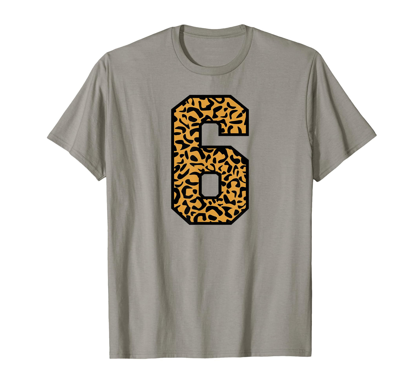 6 Number Leopard Six Team Sports Varsity Matching T-Shirt