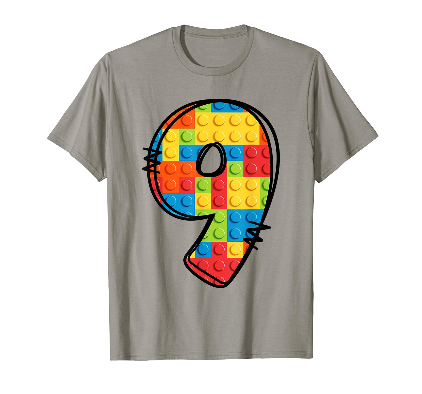 9 Year Old Blocks Building Master Builder 9th Birthday T-Shirt