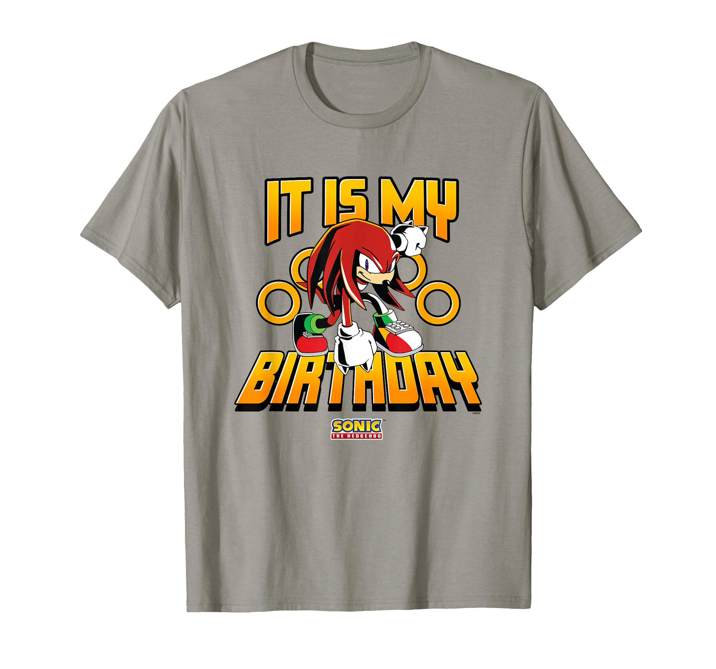 Sonic The Hedgehog Birthday It Is My Birthday Knuckles Logo T-Shirt