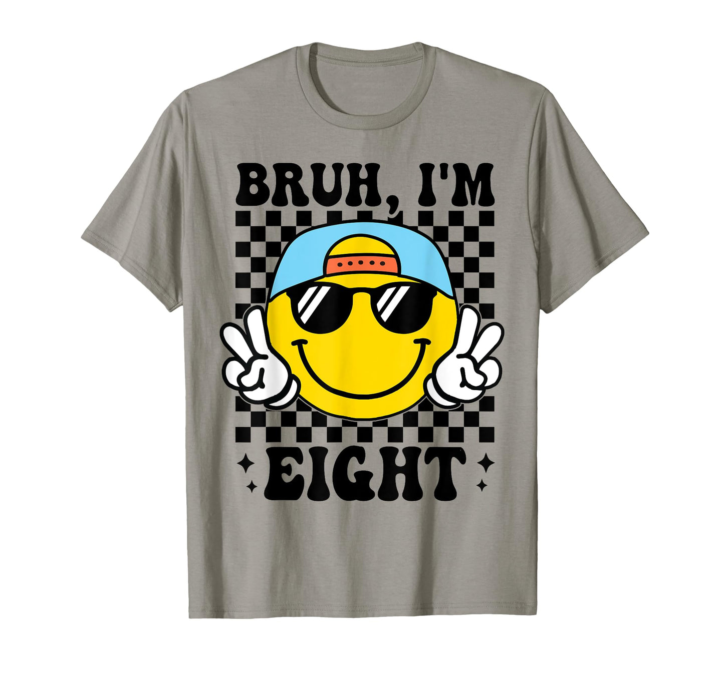 Bruh I'm Eight 8 8th Birthday Groovy Boys Girls 8 Years Old T-Shirt