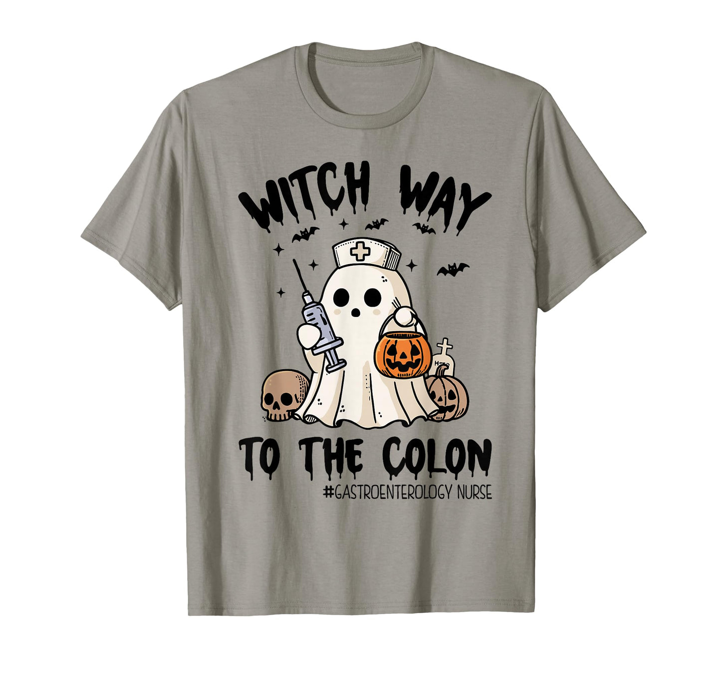 Gastroenterology Nurse Halloween Endo Nurse Ghost Endoscopy T-Shirt