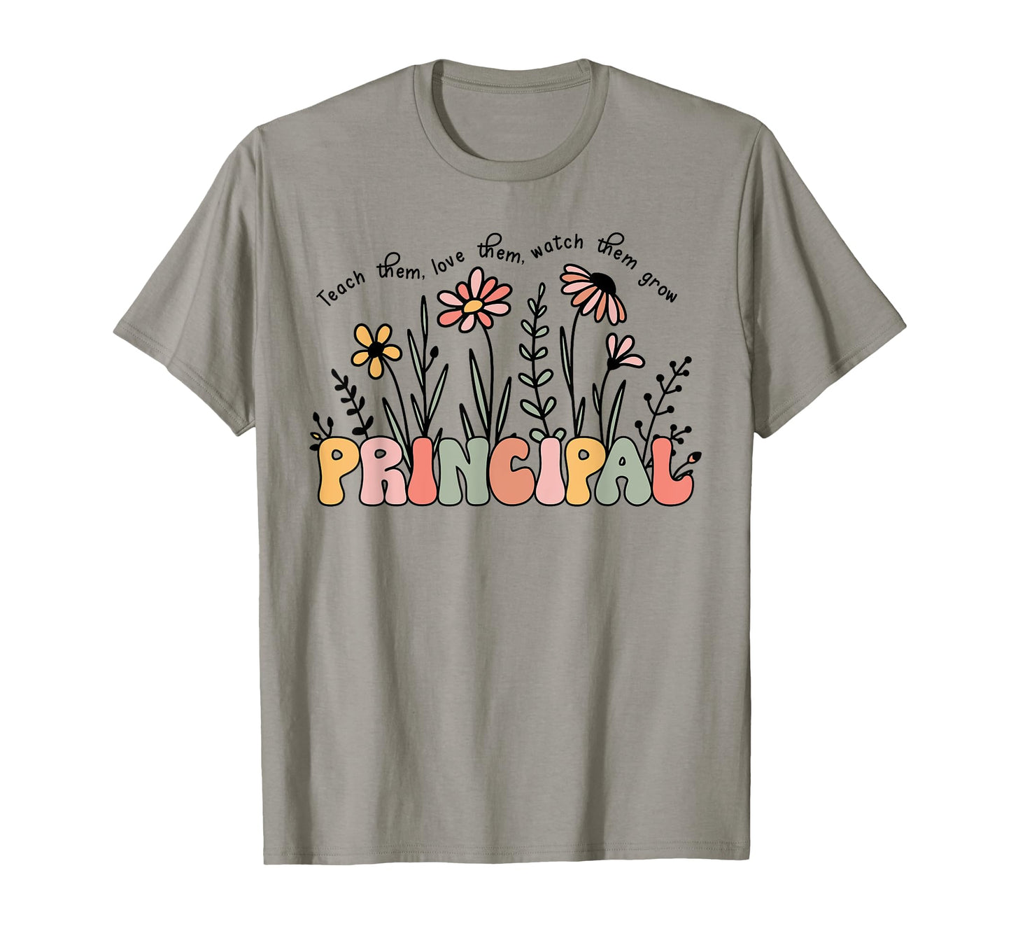 Retro Vintage Floral Principal Shirt For Women Teachers Day T-Shirt