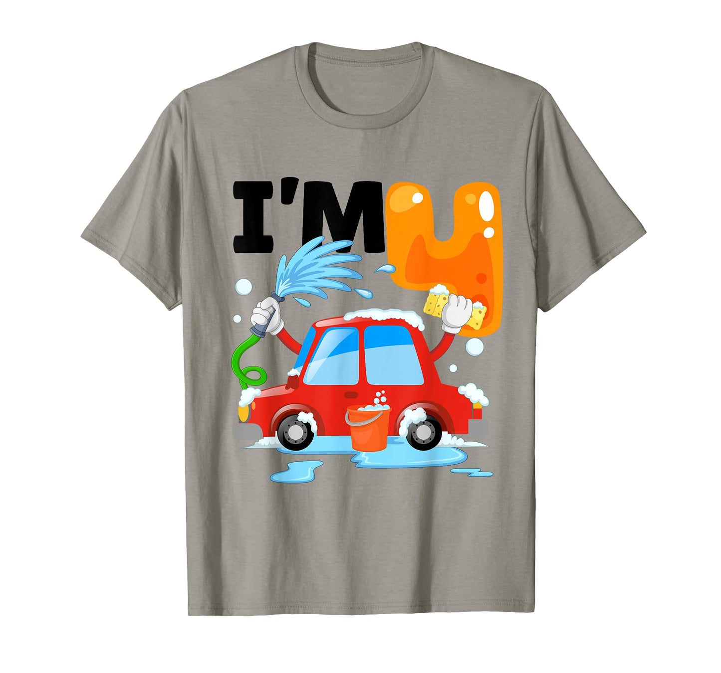 Car Wash 4 Four Year Old Kids 4th Birthday Party Theme T-Shirt
