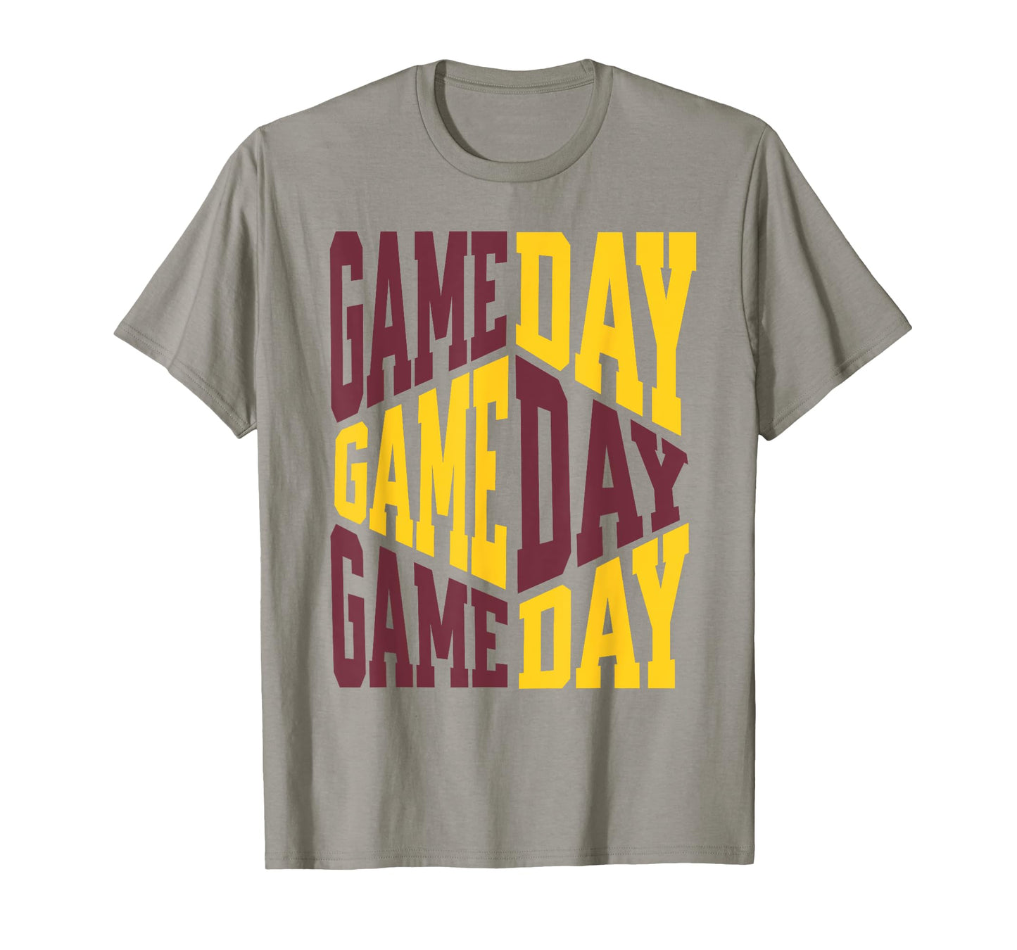 Game Day Sports Football Maroon Yellow Gold School Spirit T-Shirt