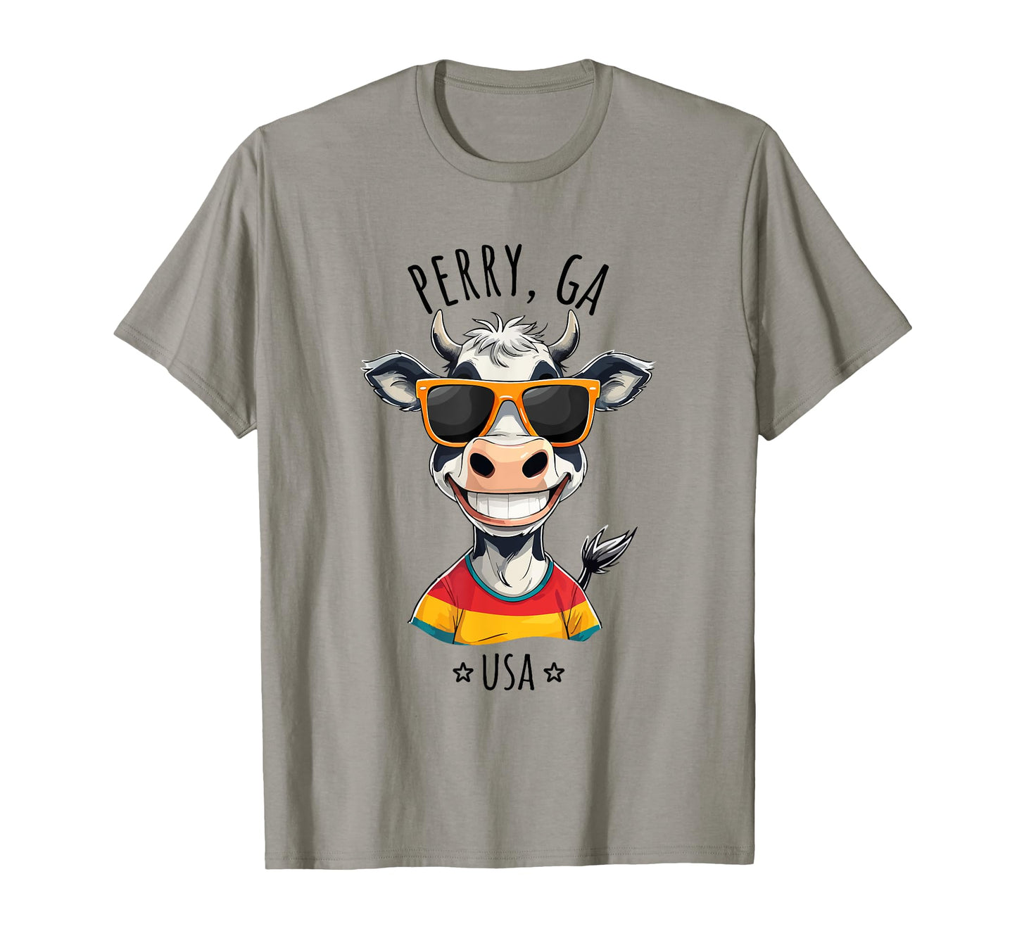 Perry GA USA Funny Cow Cartoon Design T-Shirt
