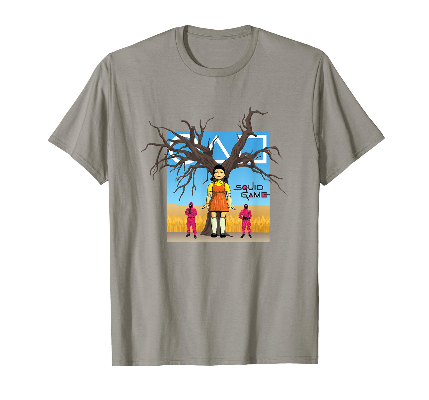 Squid Game 2 Doll & Guards In Red Light Green Light Field T-Shirt