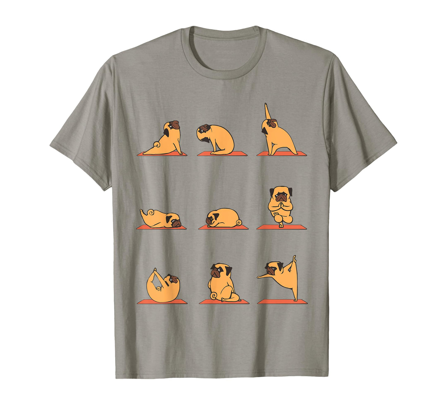 Pug Yoga Puppy Yoga Poses and Meditation Funny T-Shirt T-Shirt