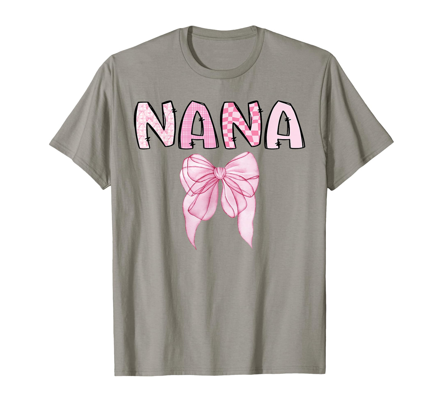 Nana Birthday Girl Matching Coquette Pink Bow T-Shirt