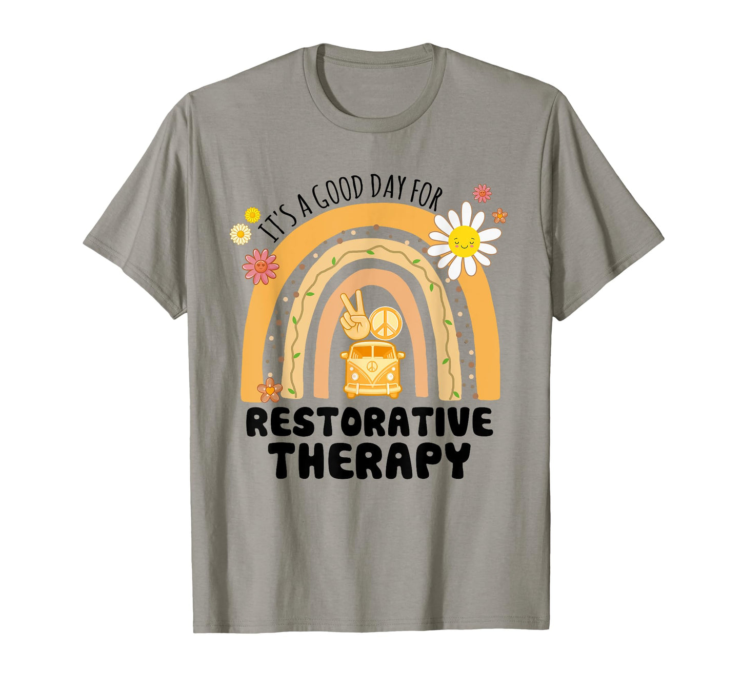 Rainbow Groovy Peace Restorative Therapy Vintage T-Shirt