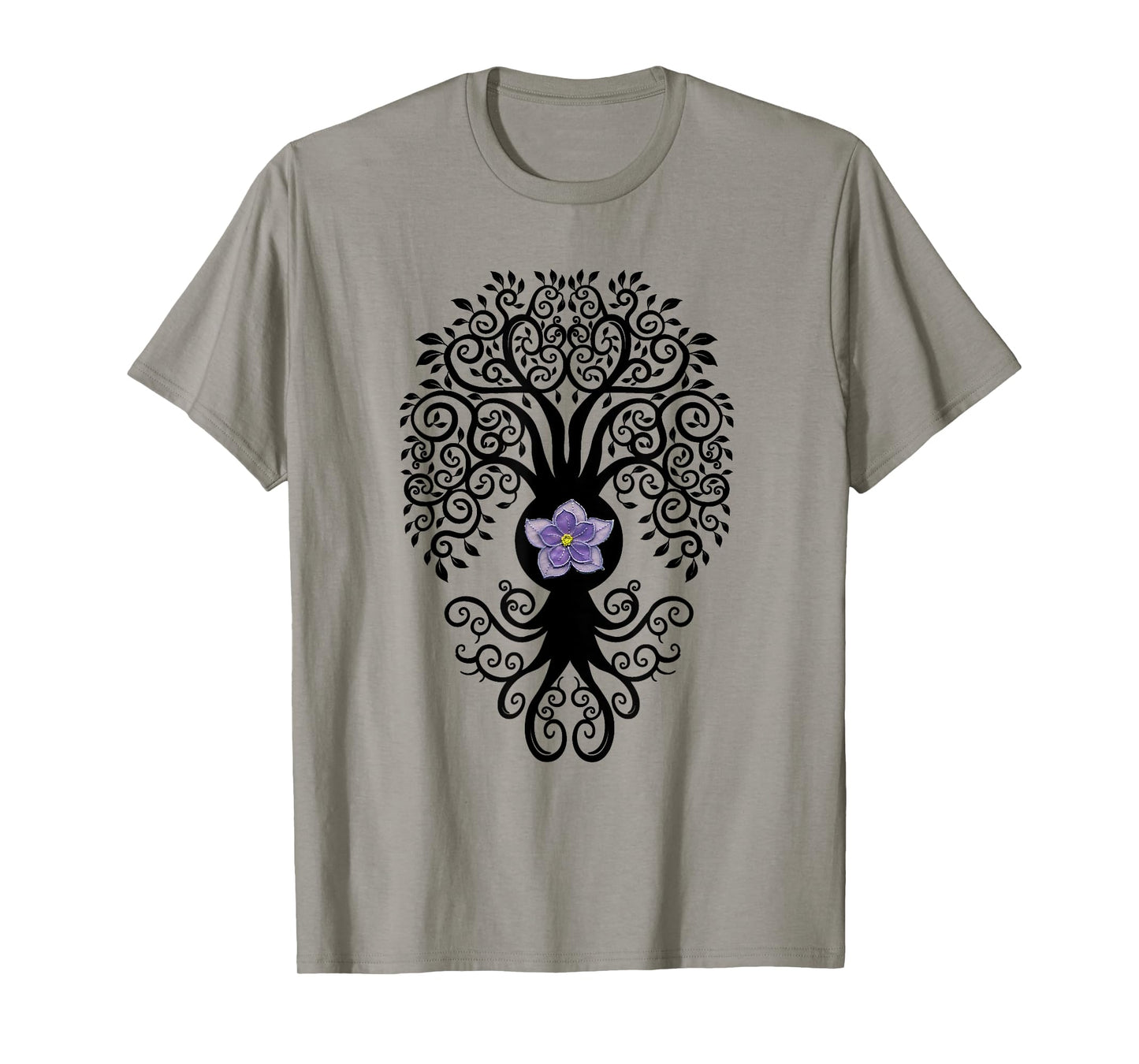Bodhi Tree with Layered Lotus Flower Yoga Tshirt