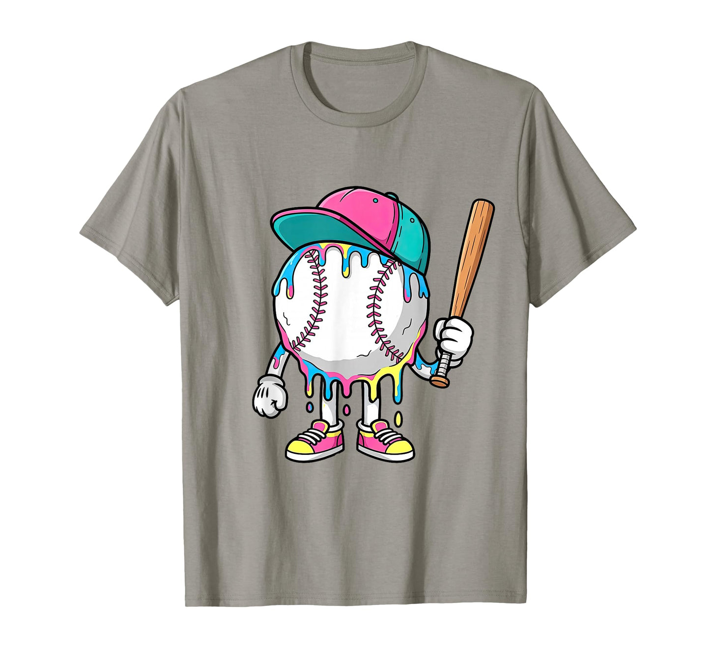 Baseball Drip Game Day Sport Lover Ice-Cream Dripping Girls T-Shirt
