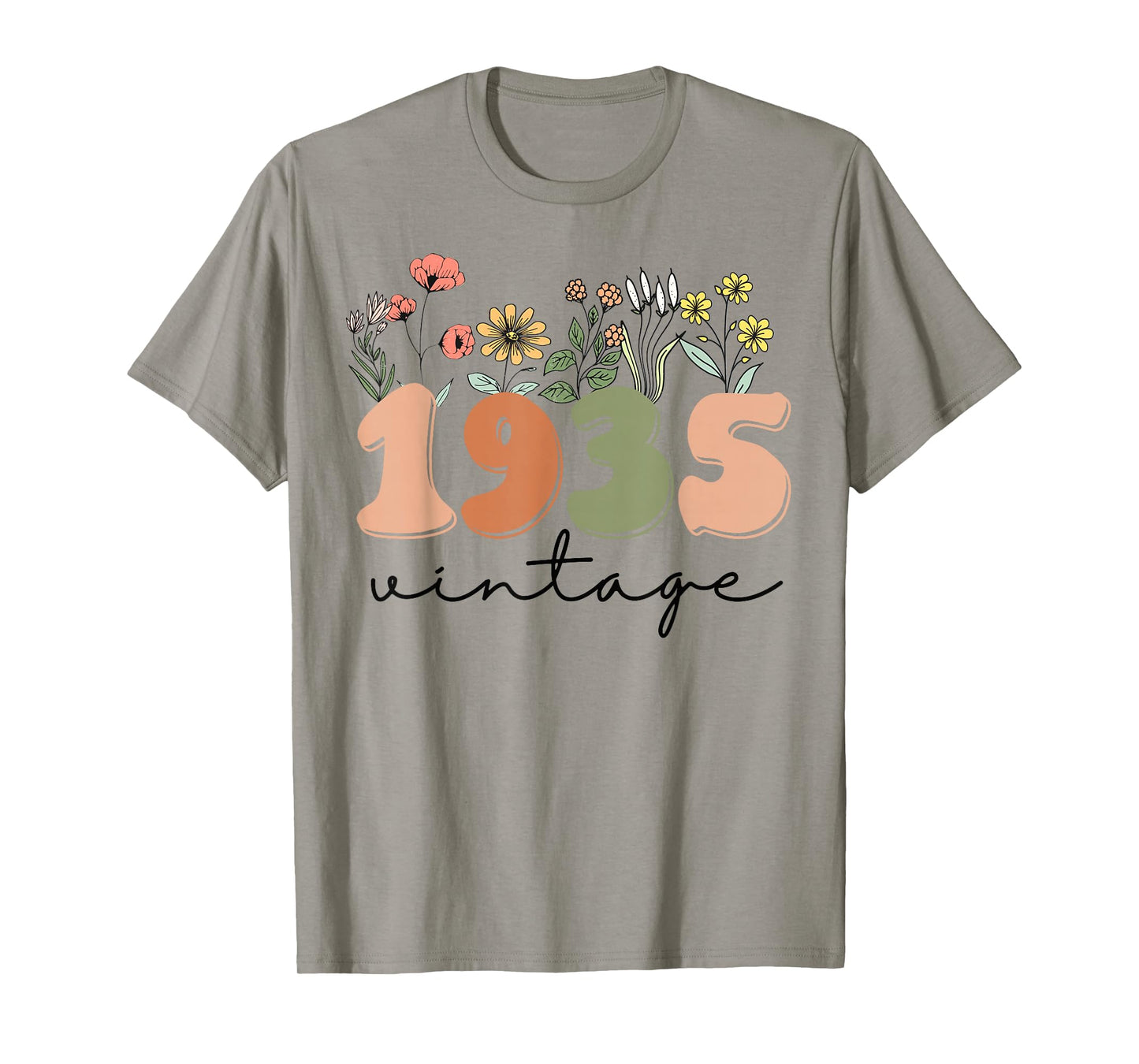 90 Years Old Vintage 1935 90th Birthday Tee Wildflower Women T-Shirt