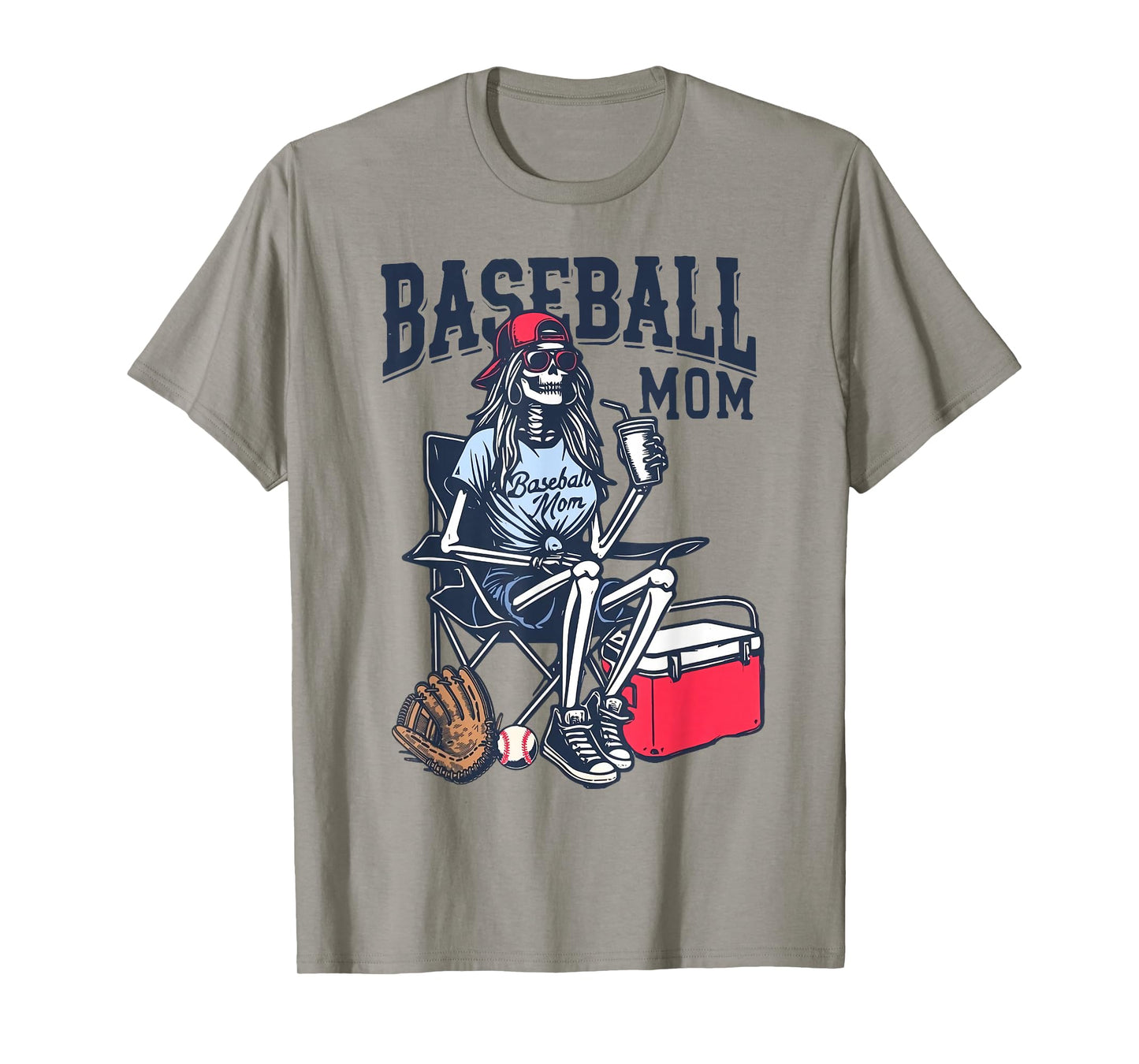 Baseball Mom Skeleton Halloween Baseball Game Day Mother Day T-Shirt