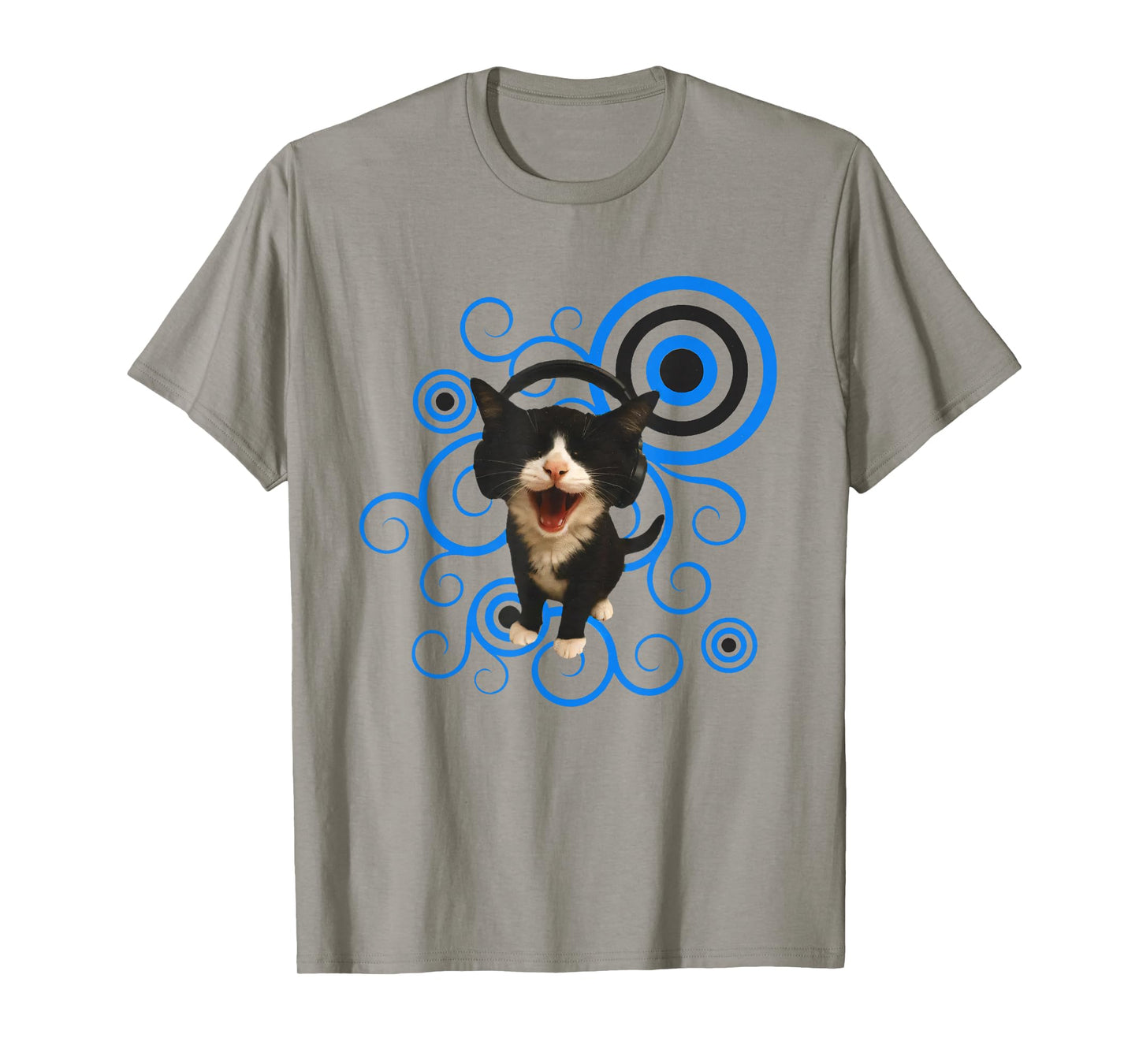 Frutiger Aero Cat Meme Funny Headphone Kitty Cat Lover T-Shirt