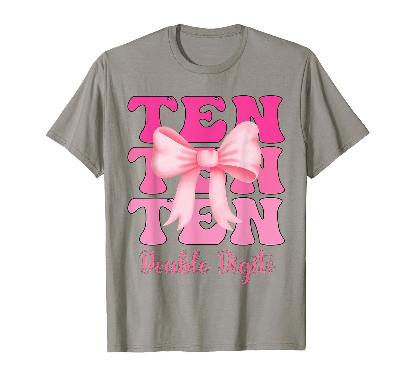 10 Double Digits 10th Birthday Girl Coquette 10 Year Old T-Shirt