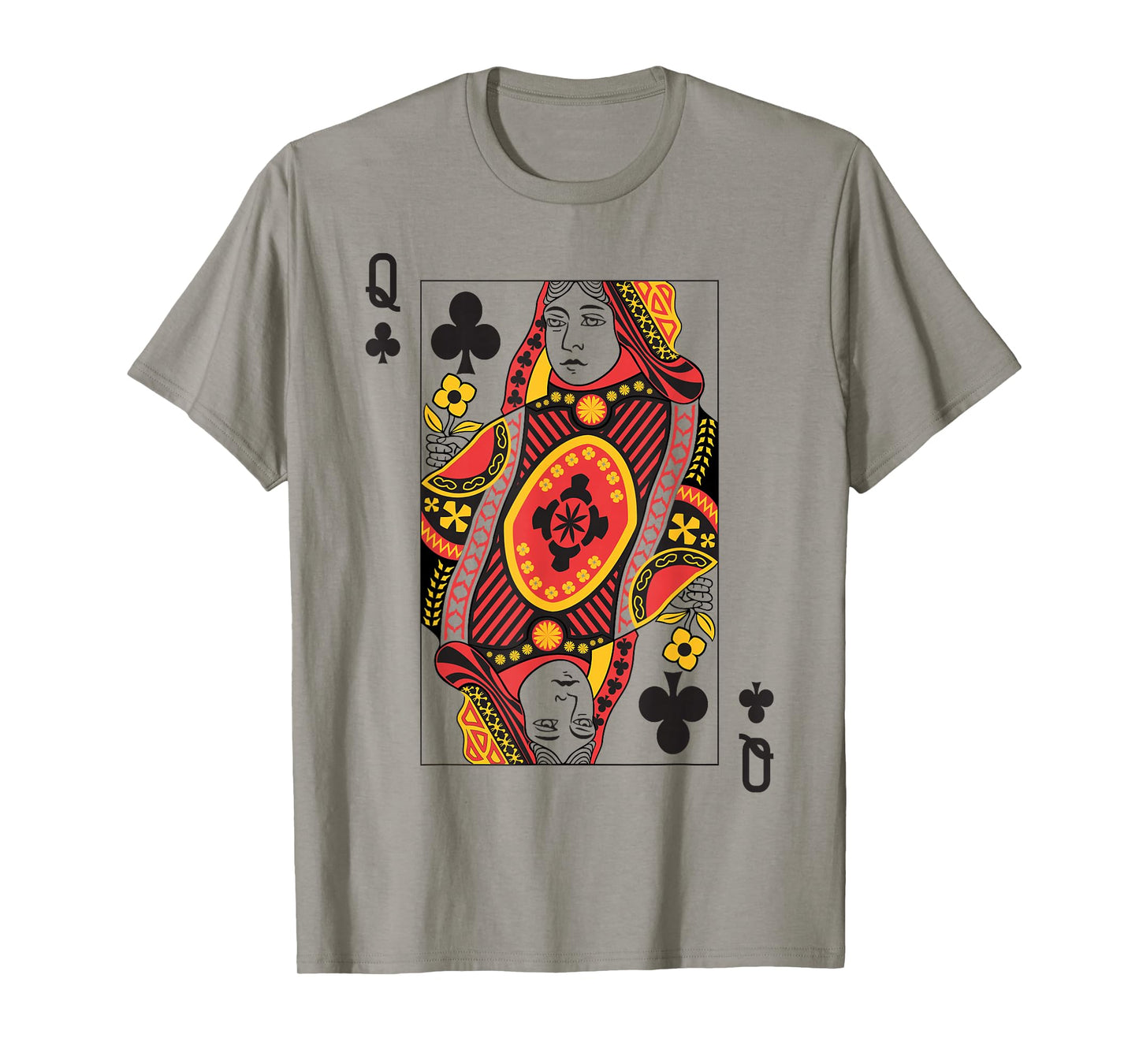 Queen of Clubs | Royal Flush Group Costume Playing Card T-Shirt