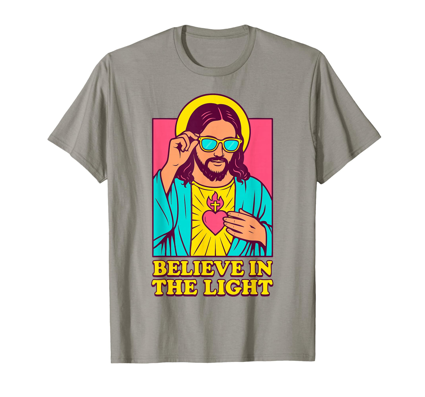 Christian Jesus Believe in The Light Anime Pop Art White T-Shirt
